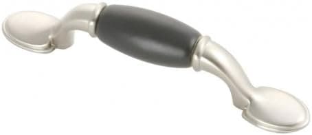 Hickory Hardware P796-SNB 3-Inch Tranquility Pull, Satin Nickel with Black, 5 Inch
