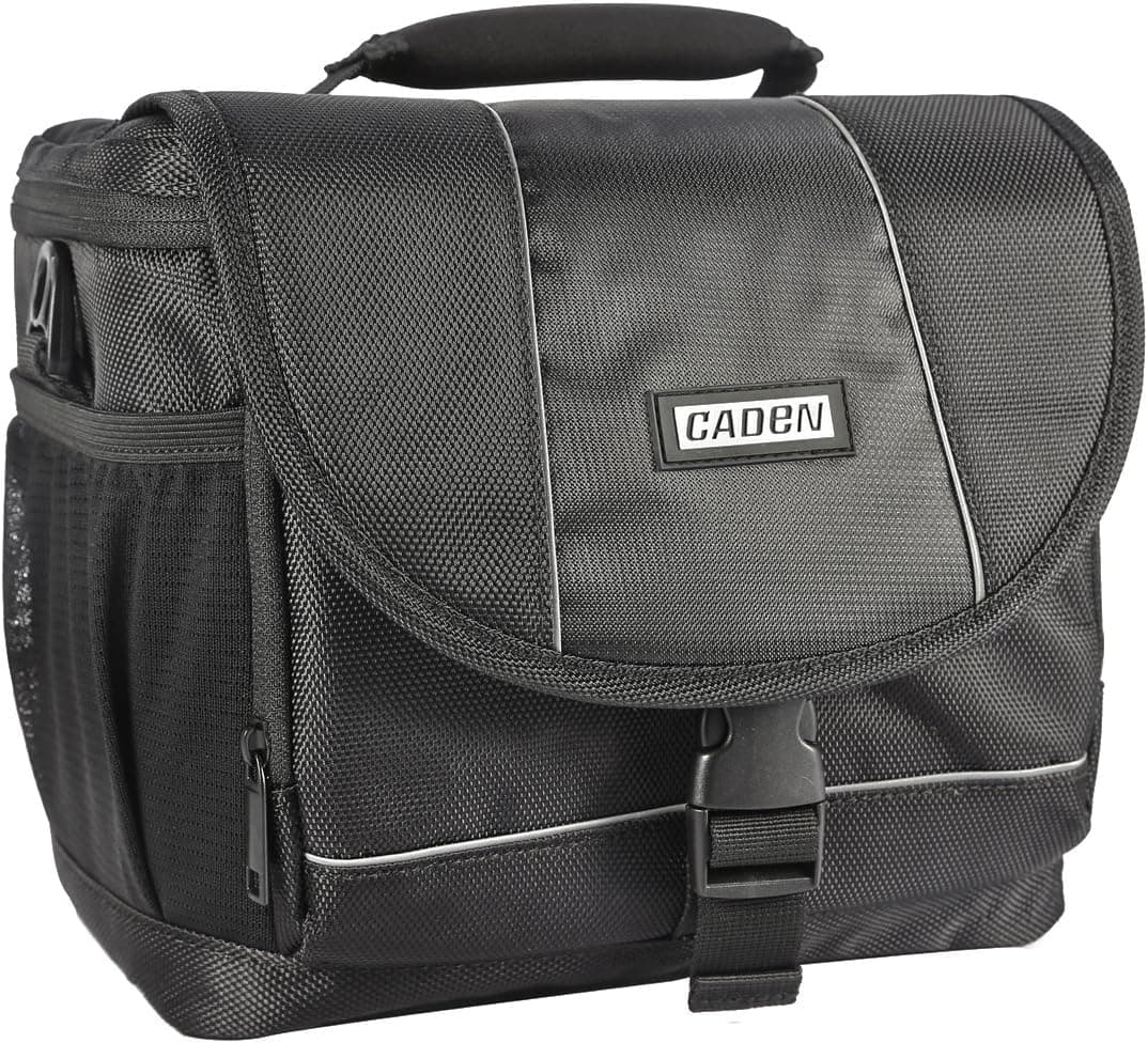 pangshi® Waterproof Nylon Camera Bag SLR DSLR Digital Camera Bag Lens Case Handbag Shoulder Messenger Bag Photography Bag with Memory/ID Card Mesh Pocket, Phone and Other Accessories Pocket (Black)