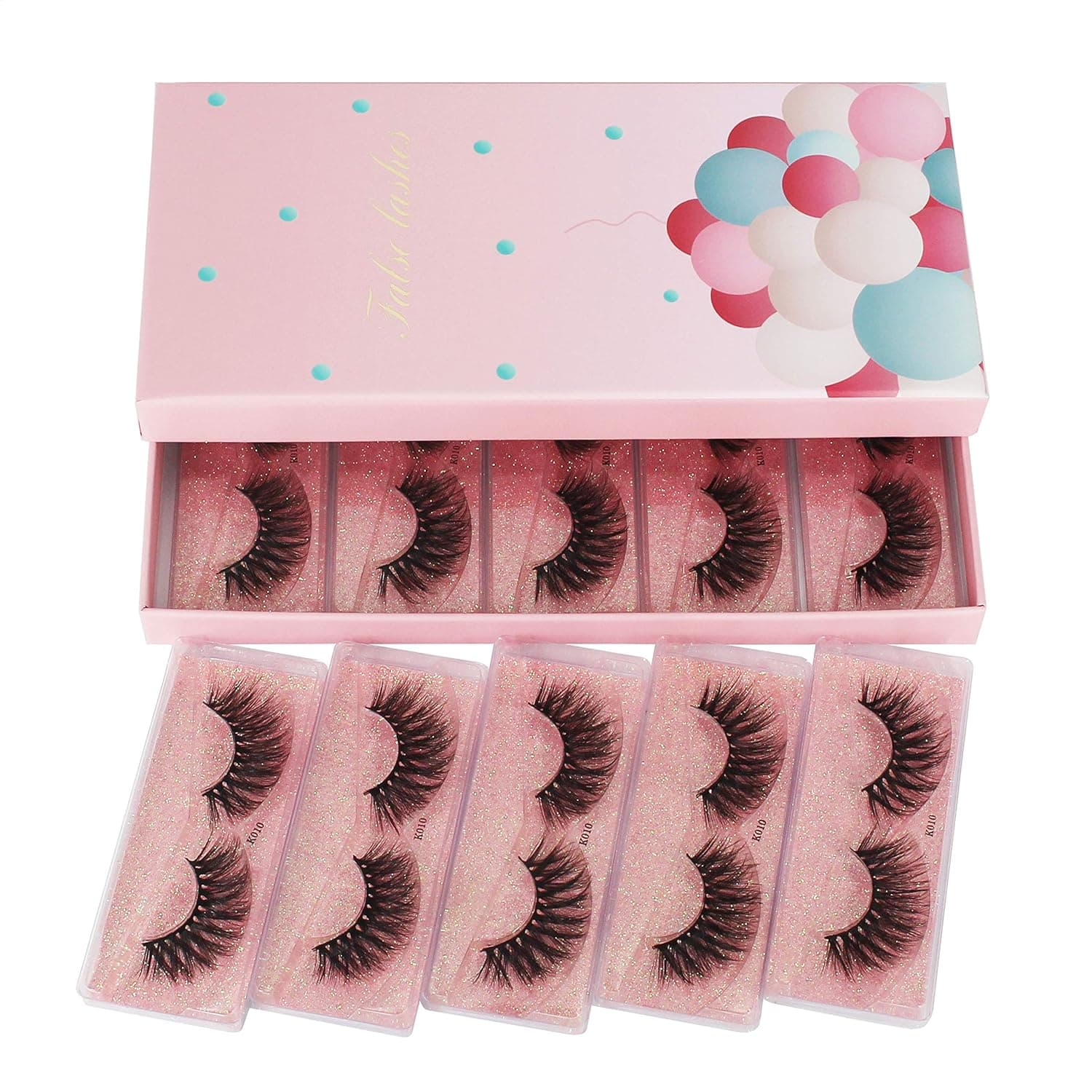 Vayator 10 Pairs Lashes In Bulk Mix 3d Mink Lashes Wholesale Eyelashes Natural Mink Eyelashes Wholesale False Eyelashes Makeup Lashes K010 (K010)