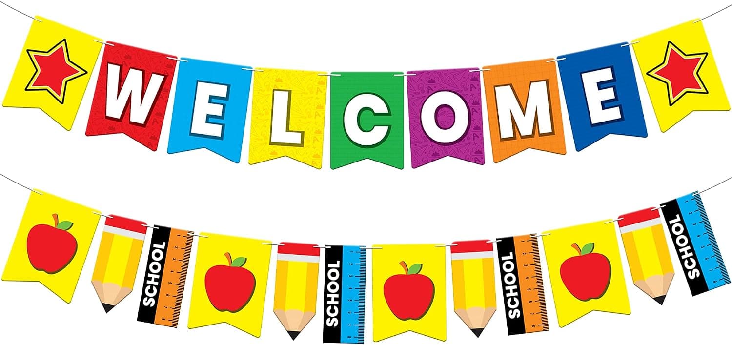 Welcome Banner for Back To School Decorations - 10 Feet Back To School Banner | Back to School Garland | Back To School Party Decorations | First Day of School Banner | First Day of School Decorations