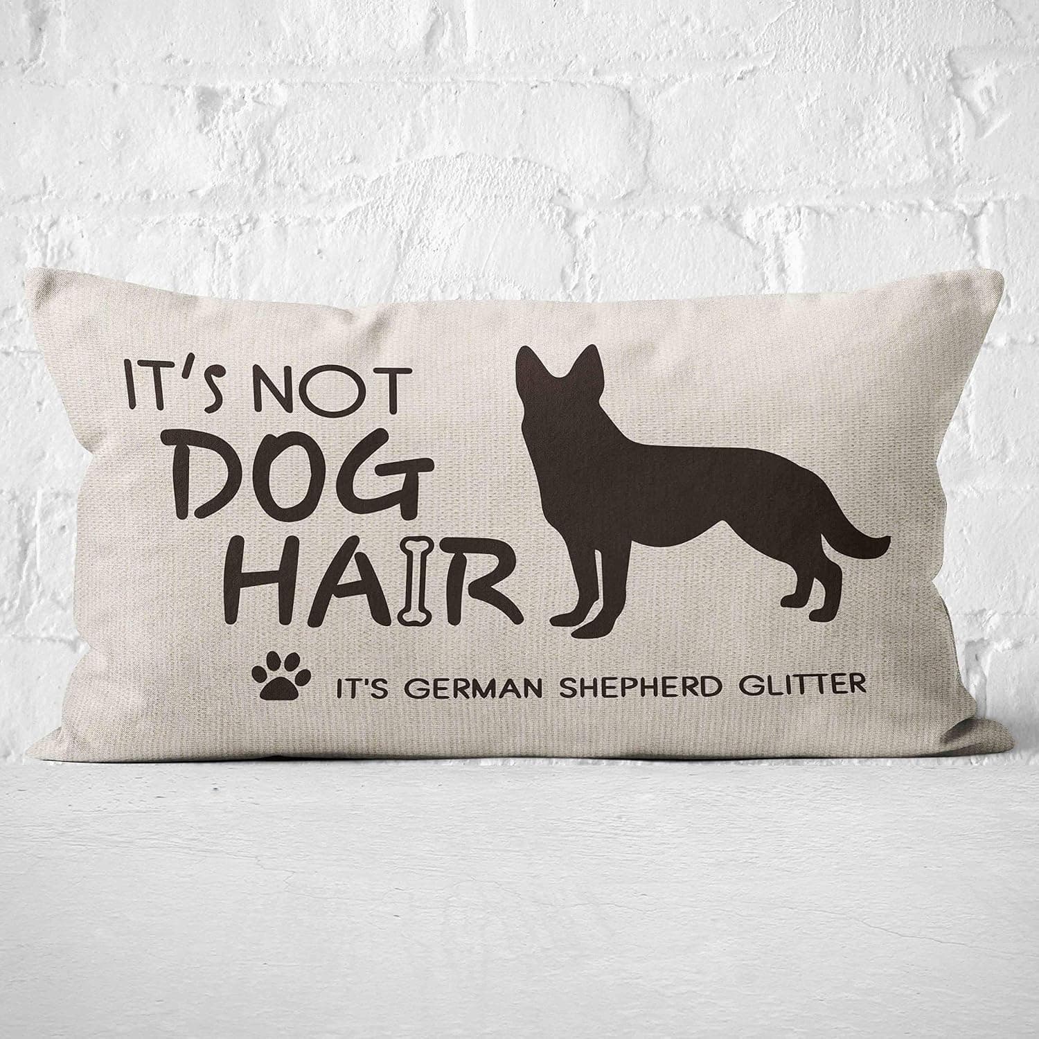 Mancheng-zi Funny Quotes It's Not Dog Hair It'sGerman Shepherd Glitter Rectangle Pillow Case, Dog Lover Gifts, Linen Cushion Cover 20X12 Inch for Sofa Couch Bed