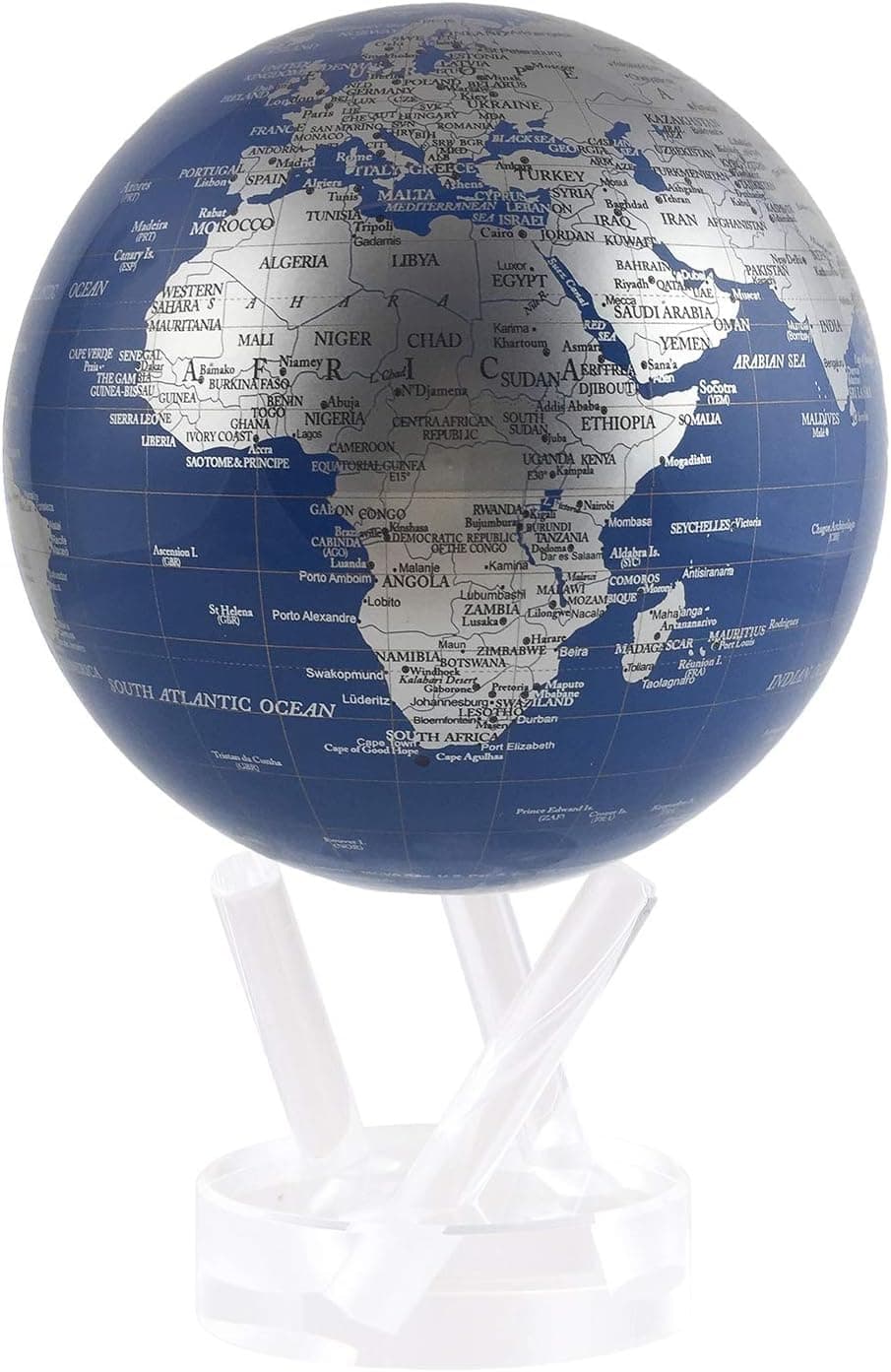 MOVA Globe Metallic Blue and Silver 4.5"