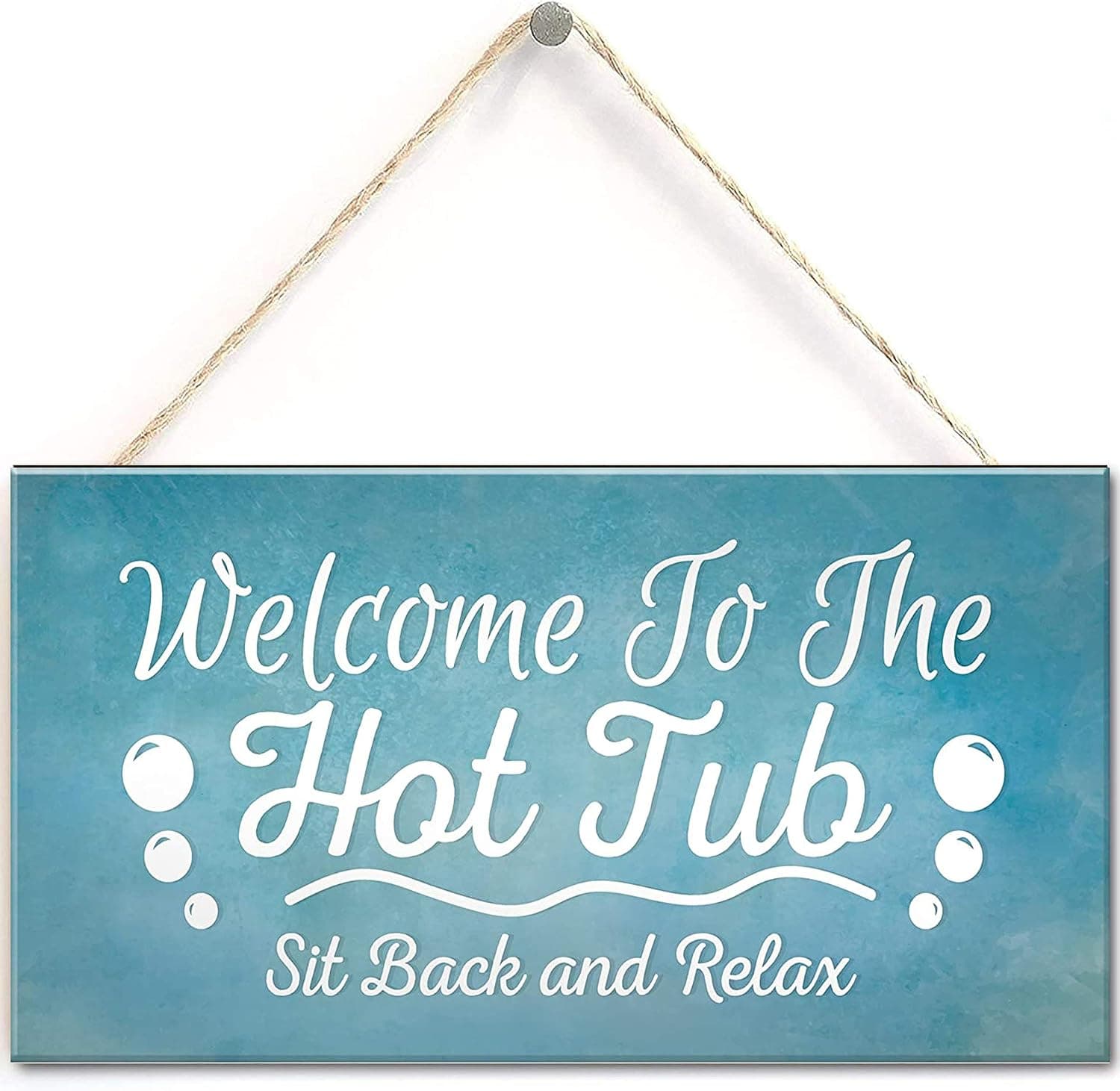 Welcome to The Hot Tub Novelty Garden Jaccuzzi Pool Hanging Plaque Outdoor Sign Gift