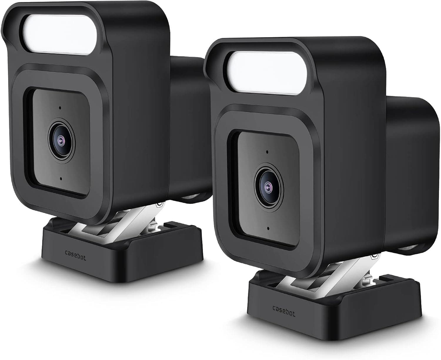 CaseBot Silicone Skins for Wyze Cam Spotlight, Weatherproof All-Round Protective Cover Case for Wyze Cam V3 Security Camera with Spotlight Kit (Black, 2 Pack)