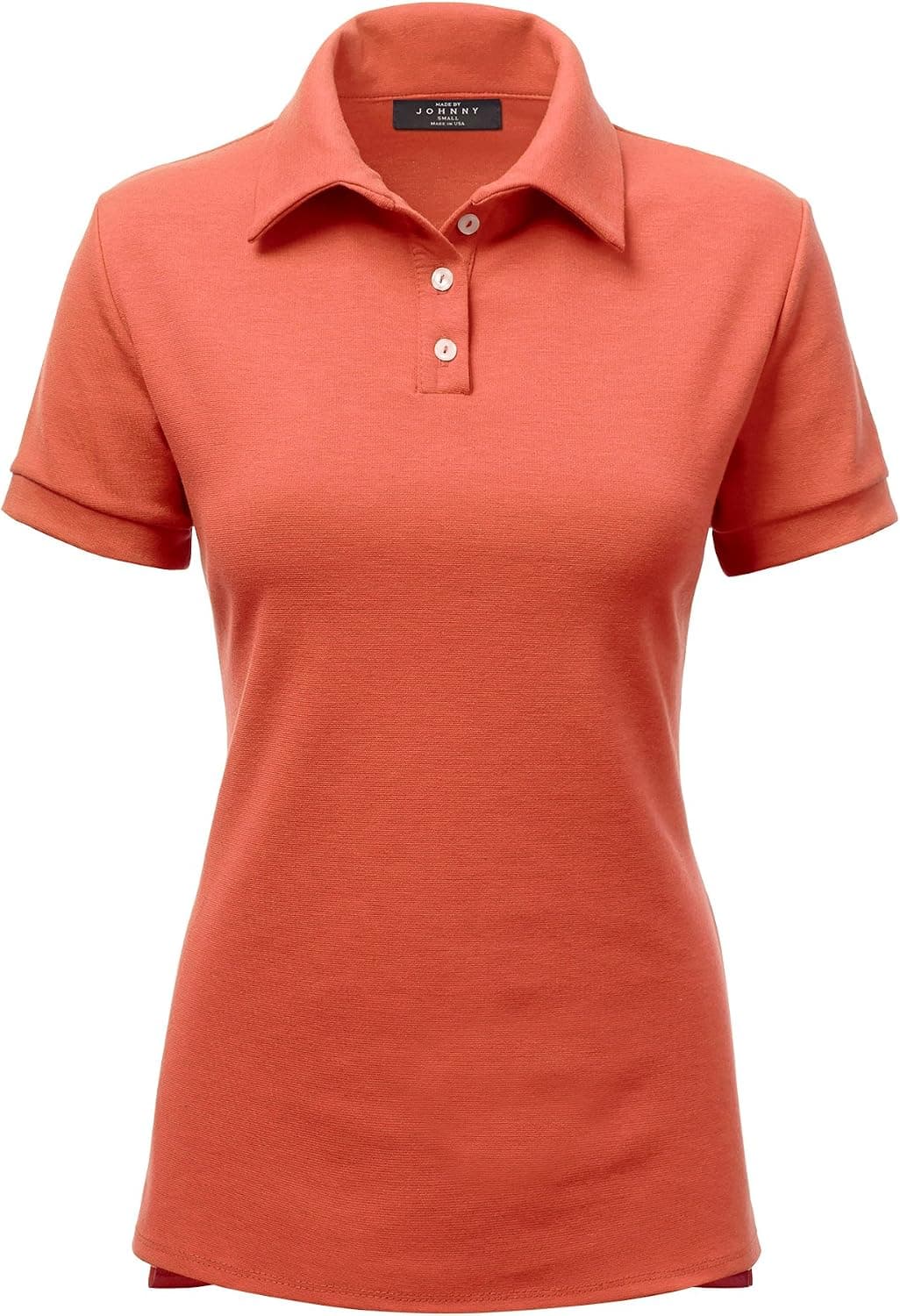 MBJ Womens Short Sleeve Polo T-Shirt with Side Slit - Made in USA