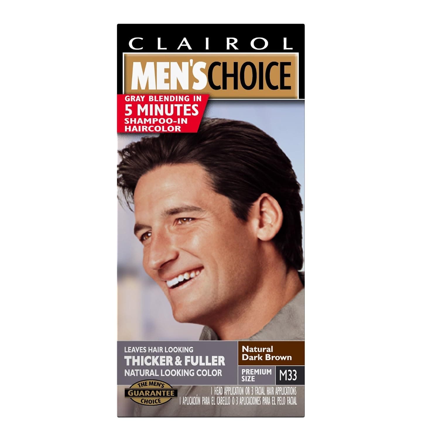 Clairol Men's Choice Color, M33 Natural Dark Brown (Pack of 3)