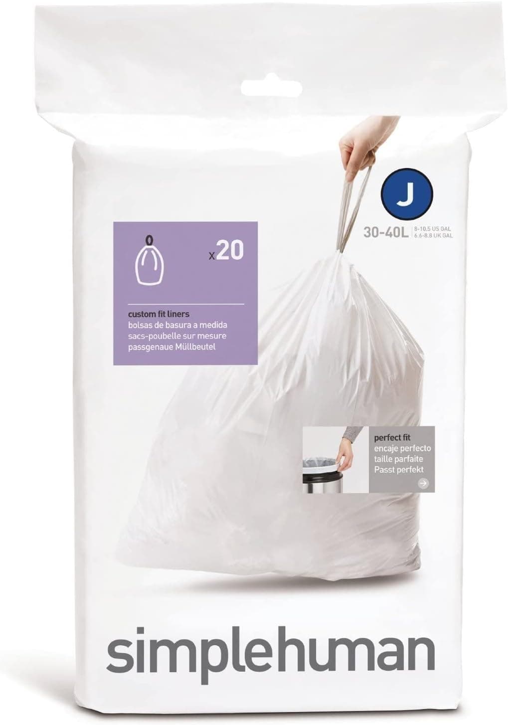 Simple Human Trash Can Liners 30-45 L 1.18mil 20 / Roll.