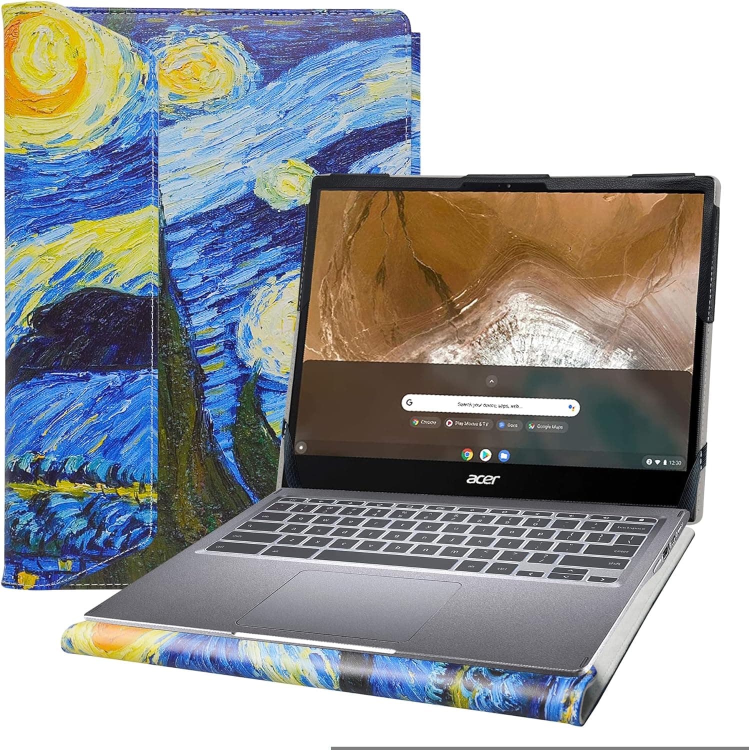 Alapmk Protective Case For 13.5" Acer Chromebook Spin 713 CP713-2W CP713-3W/Acer Chromebook Enterprise Spin 713 CP713-2W CP713-3W/Spin 5 SP513-54N SP513-55[Not fit CHROMEBOOK 13 CB713-1W],Starry Night