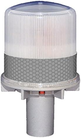 S4LN WHITE 1/2NM SOLAR NON-FLASHING STEADY-ON LED Marina Dock Barge Boat Safety Beacon Light