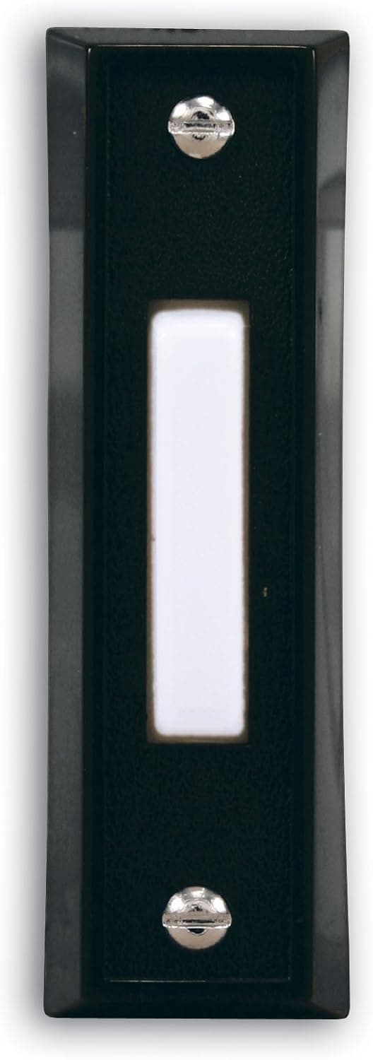 Heath Zenith SL-664-02 Wired Push Button, Black Finish with White Center Button