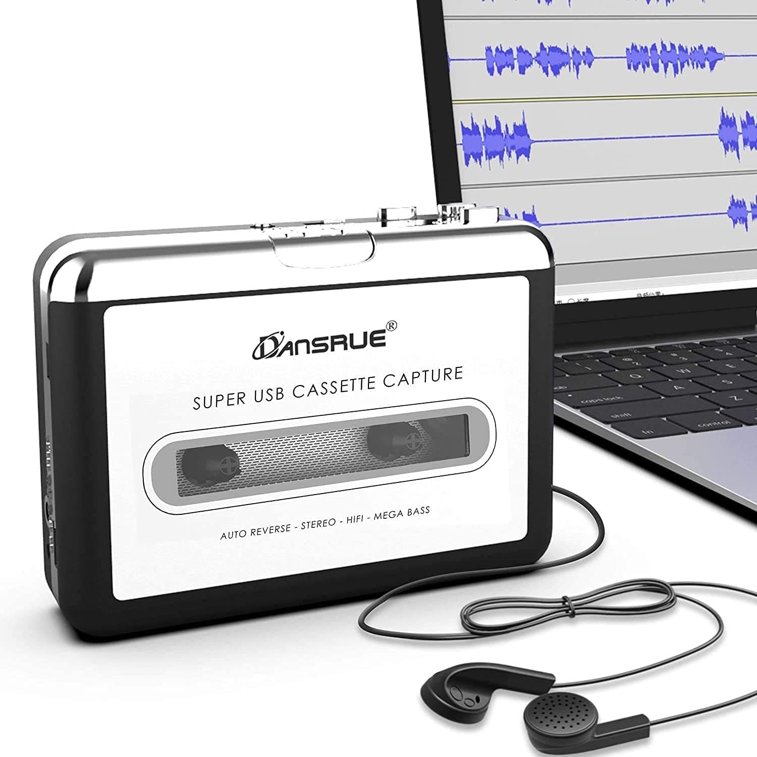 SuperiorTek Updated Cassette to MP3 Converter, USB Cassette Player from Tapes to MP3, Digital Files for Laptop PC and Mac with Headphones from Tapes to Mp3 New Technology,Silver z66