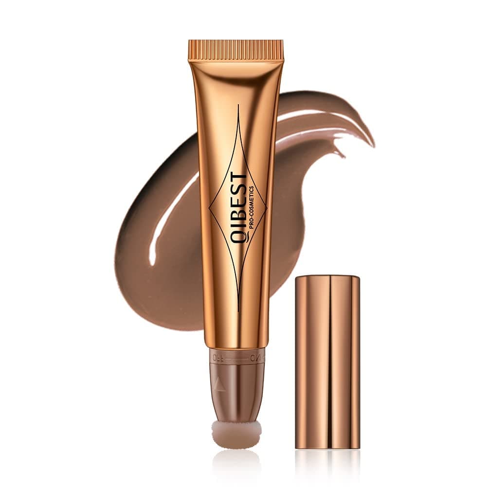 Contour Beauty Wand, Liquid Face Concealer Pen, Smooth Creamy Matte Finish Liquid Contour Stick with Soft Cushion Applicator, Blendable Waterproof Body Face Contouring Makeup (Grey brown)