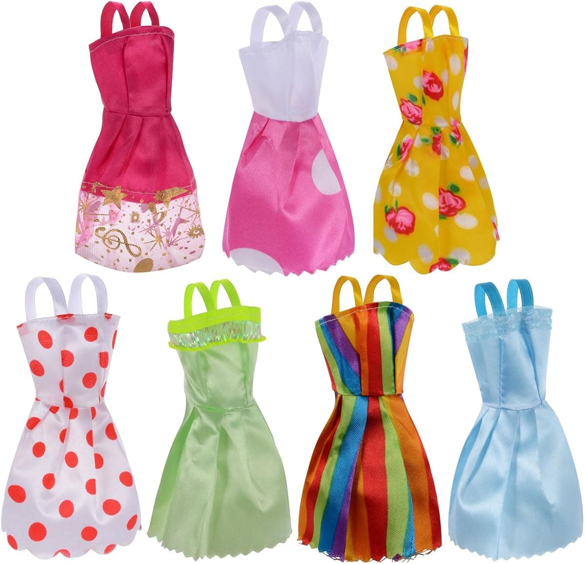 7-Pack Barbie Doll Clothes Handmade Wedding Dress Party Gown Clothes Outfits for Girl's Birthday Gift