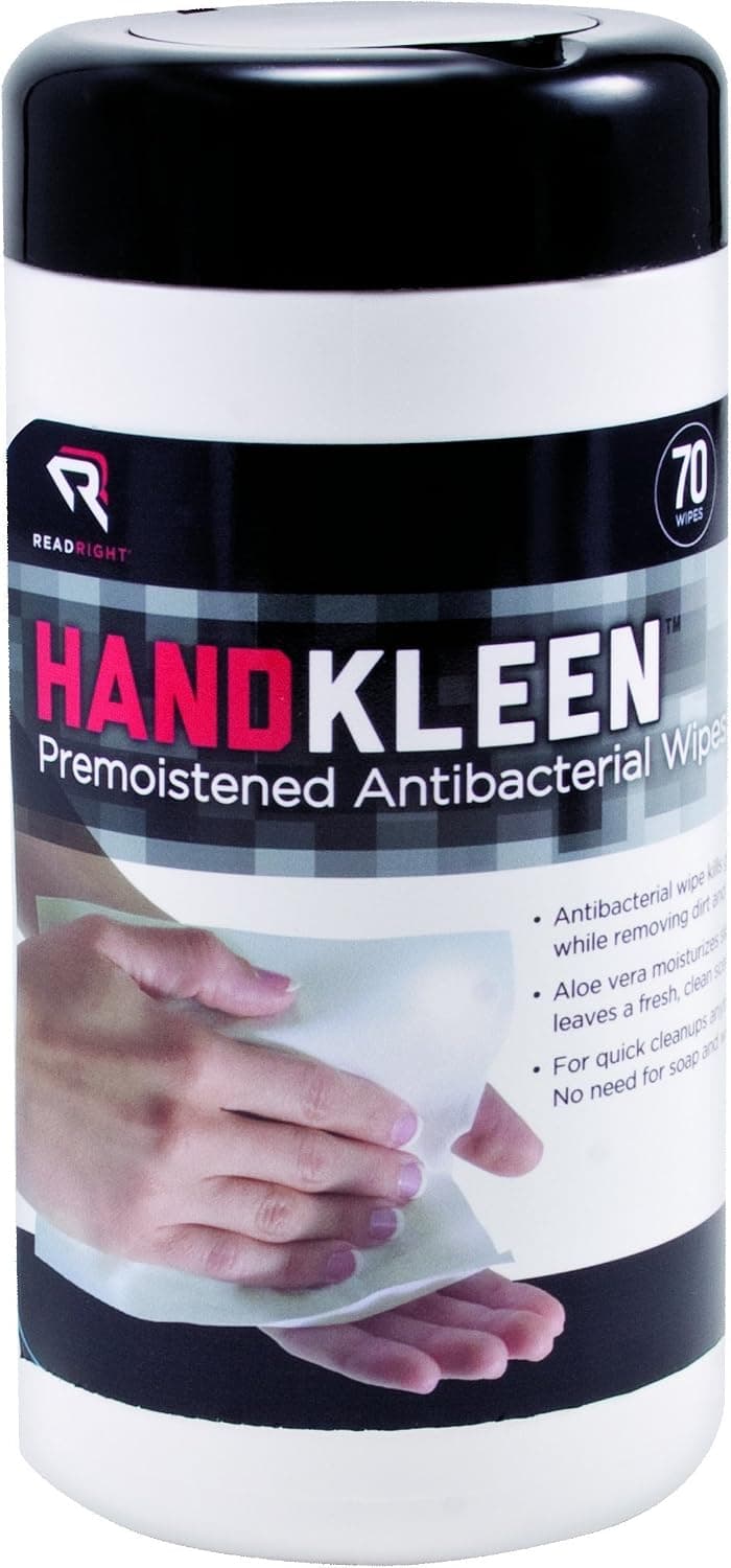 Read Right HandKleen Antibacterial Hand Wipes, 70 Wipes per Pop-Up Tub (RR1460)