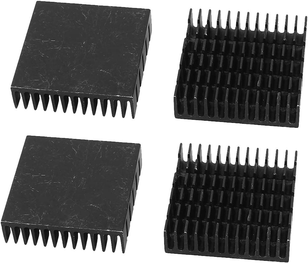 uxcell® Aluminum Heatsink Radiator Heat Sink Cooling Cooler Fin 40mm x 40mm x 11mm 4 Pcs Black