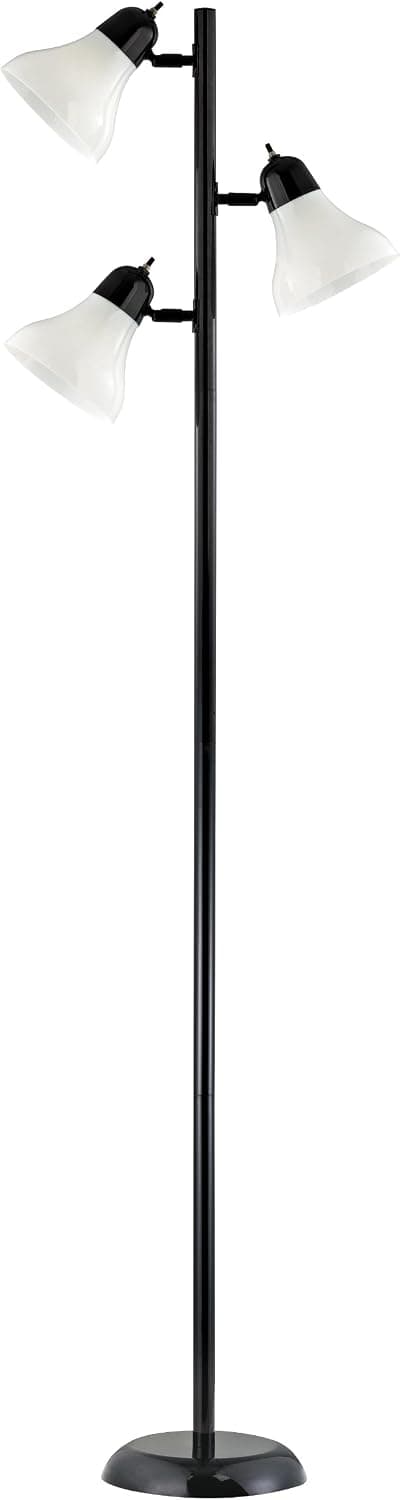 Design Trends 19004-07 Contemporary Tree Floor Lamp with Three Adjustable Lights, Black, 1-Pack