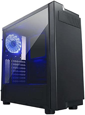 Apevia X-Infinity mid tower with full-size acrylic side window, top USB3.0/USB2.0/audio ports - Blue