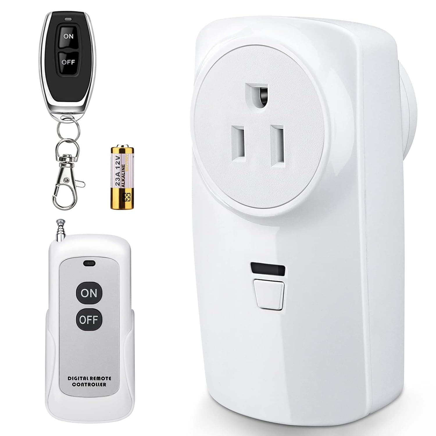Electop Remote Control Outlet Plug with 2 Wireless Remotes(984ft & 328ft Long Range), Wireless Remote Control Electrical Outlet Switch Light Switch Kit for Lamps, Fans, Pumps, Household Appliances