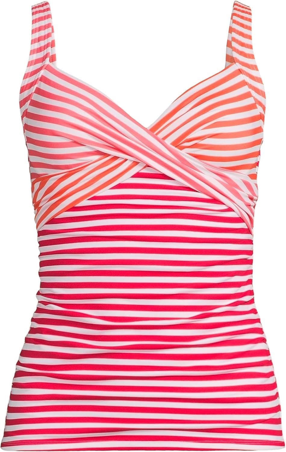 Lands' End Women's Wrap Underwire Tankini Top Swimsuit