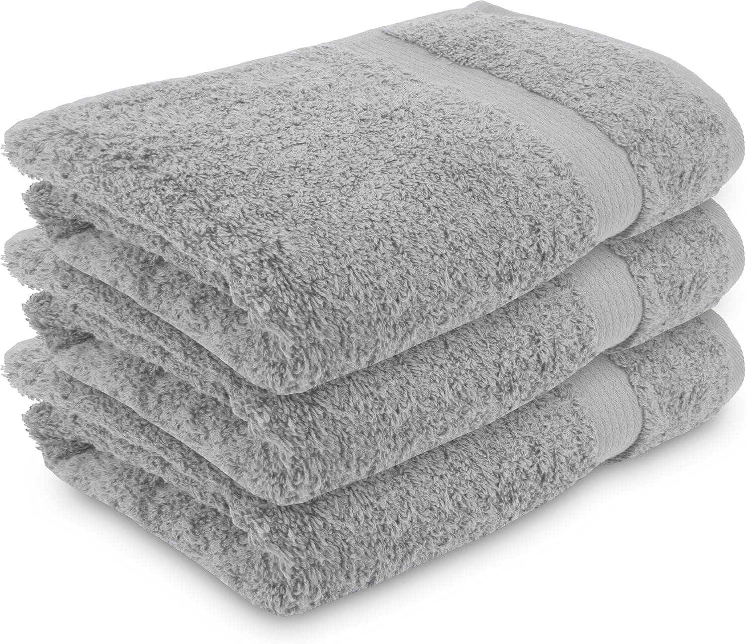Fecido Luxury Hotel & Spa Bath Towels, Set of 3 Extremely Absorbent Bath Towels, Silver Grey