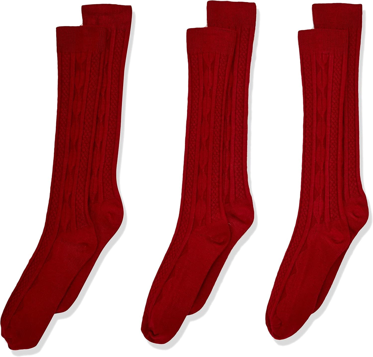Jefferies Socks Big Girls' Cable-Knit Knee-High Sock Three-Pack