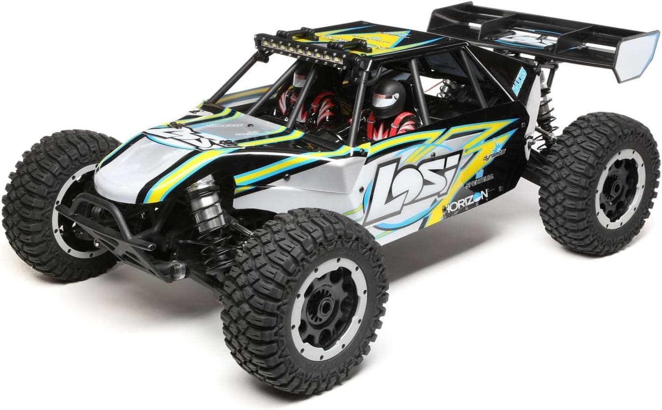 Losi DBXL-E 1/5 Scale 4WD RC Desert Buggy BL Electric RTR with DX2E 2.4GHz Radio Tx and 4-Ch DSMR AVC Receiver (Battery and Charger Not Included), LOS05012T1 (Black/Yellow)