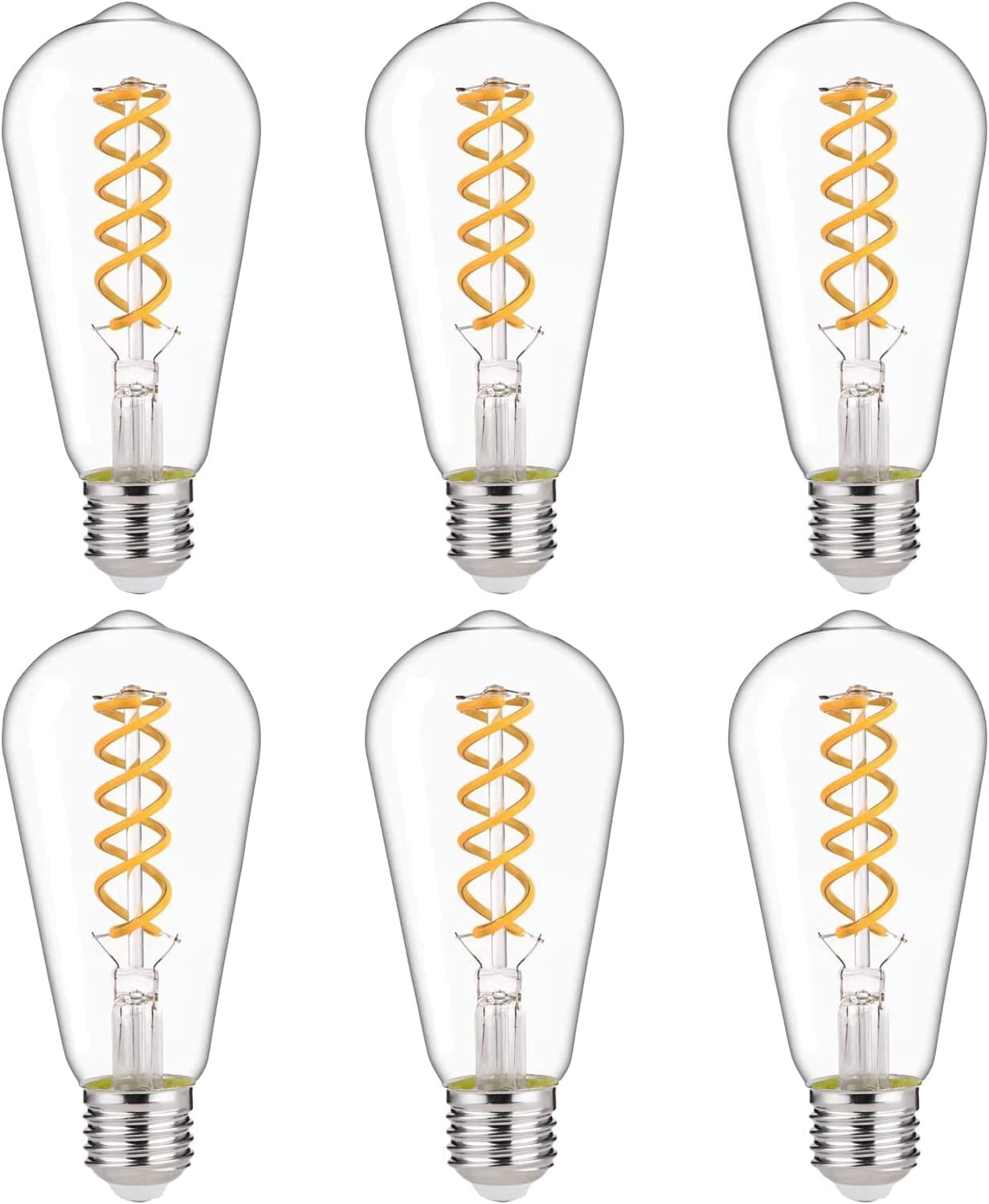 EMITTING 4.5W Dimmable 450LM Warm White 2700K, ST19/ST58 Vintage Edison LED Bulb, Antique LED Filament Light Bulb, 50W Equivalent, E26 Base, Clear Glass (4.5W-2700K-6 Pack)