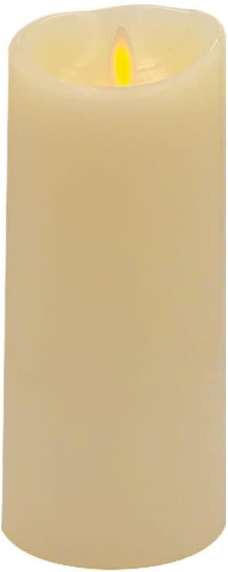 AllWELL Battery Powered Flameless Candle Realistic Moving Wick Unscented Real Wax Pillar LED Candle with Remote and Timer,3-Inch by 6.7-Inch,Scalloped Edge,Ivory