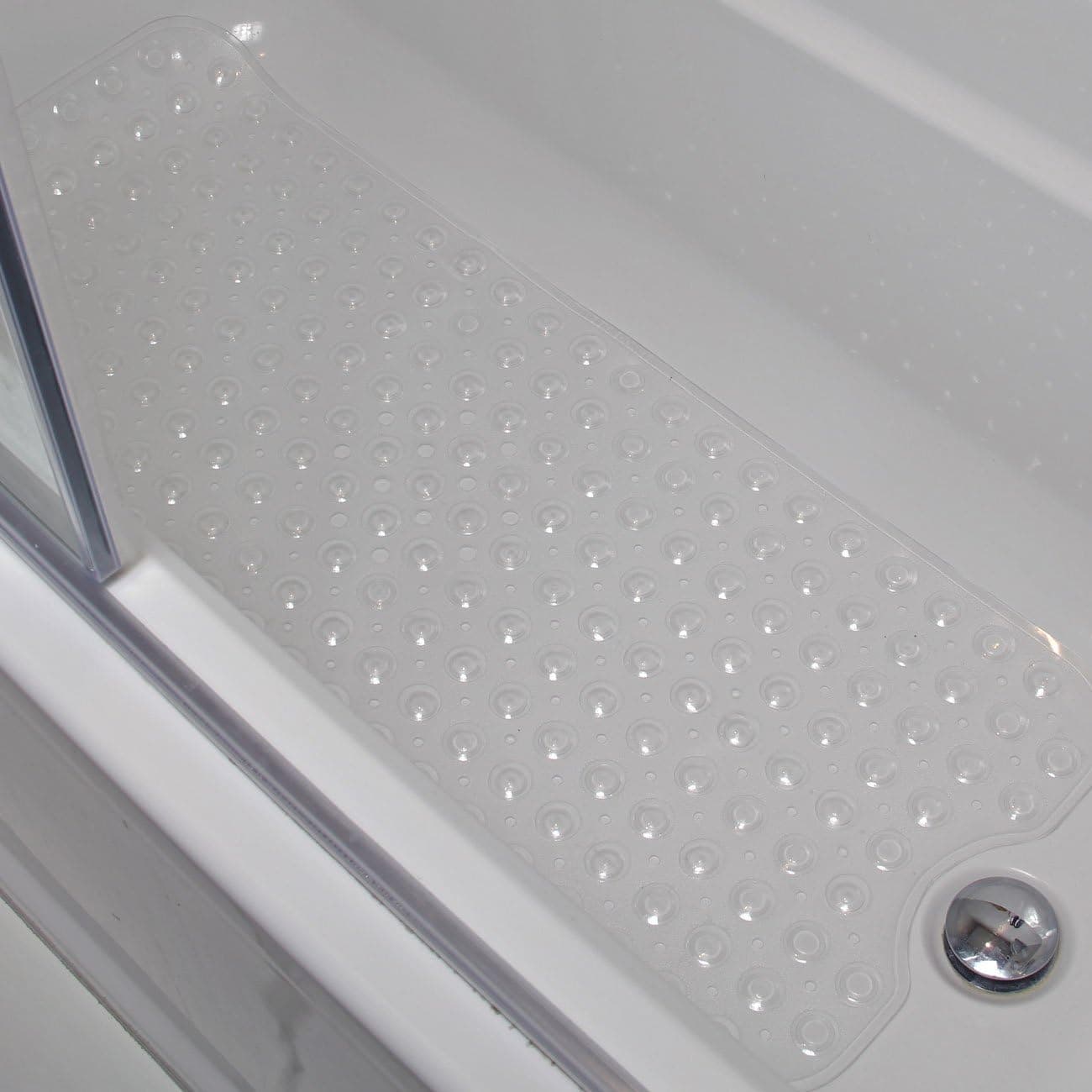 Bathroom Bath Shower Mat Vinyl Material Extra Long 39 x 15.5 Inches (Clear)