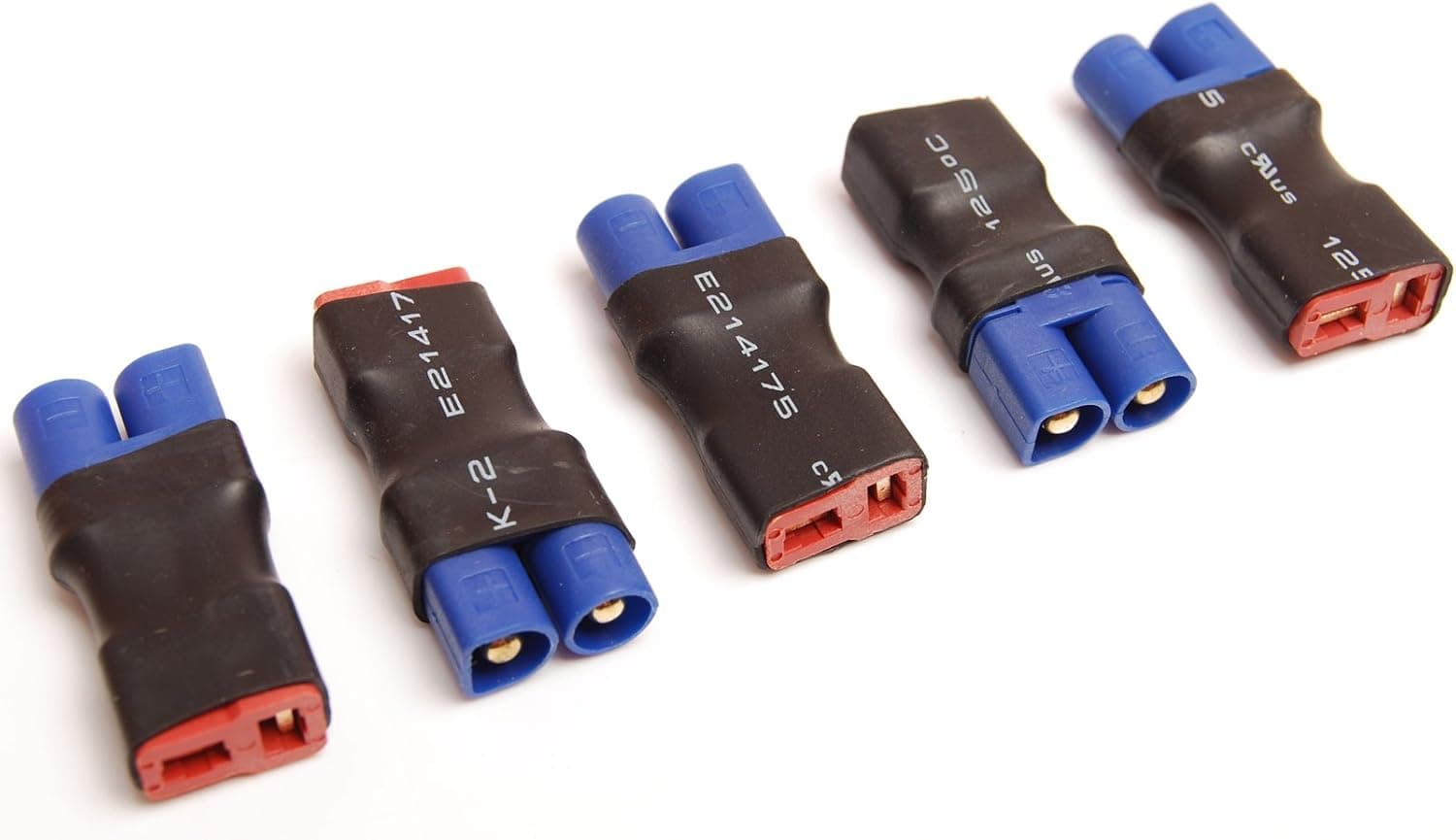 Lot (5) EC3 Male to T-Plug Female Adapter Connector Converter Compact for RC FPV Vehicle Power Wire