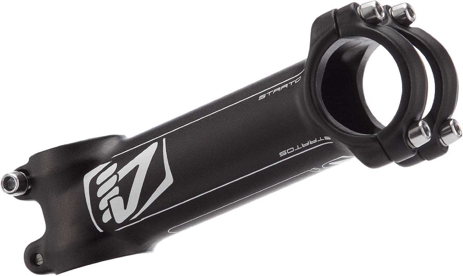 4ZA Stratos Alloy Stainless Steel Stem, White/Black, Length 80mm/±6-Degree 31/8mm Clamp Diameter