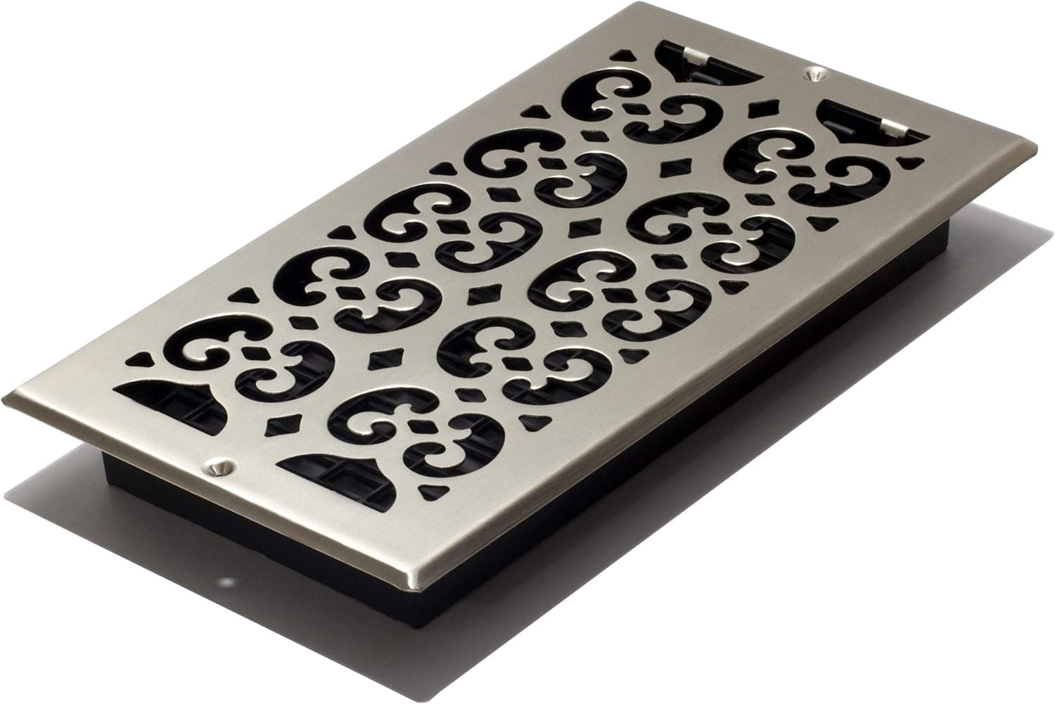 Decor Grates SP612W-NKL Scroll Design Wall/Ceiling Register, 6x12 Inches, Brushed Nickel