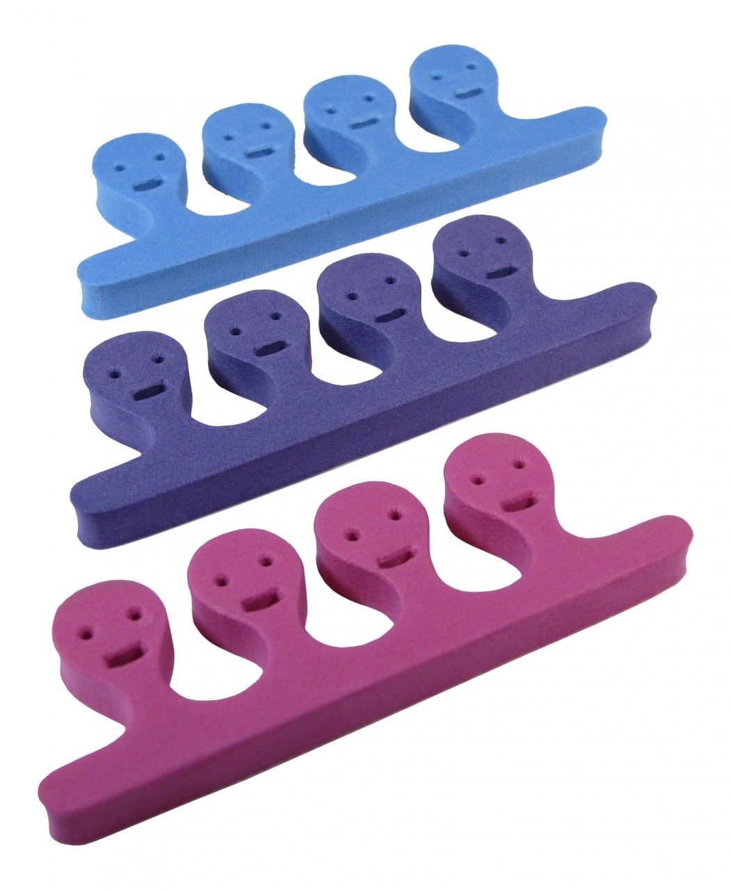 Smiley Face Toe Separators, Mixed Colors 12 Pairs