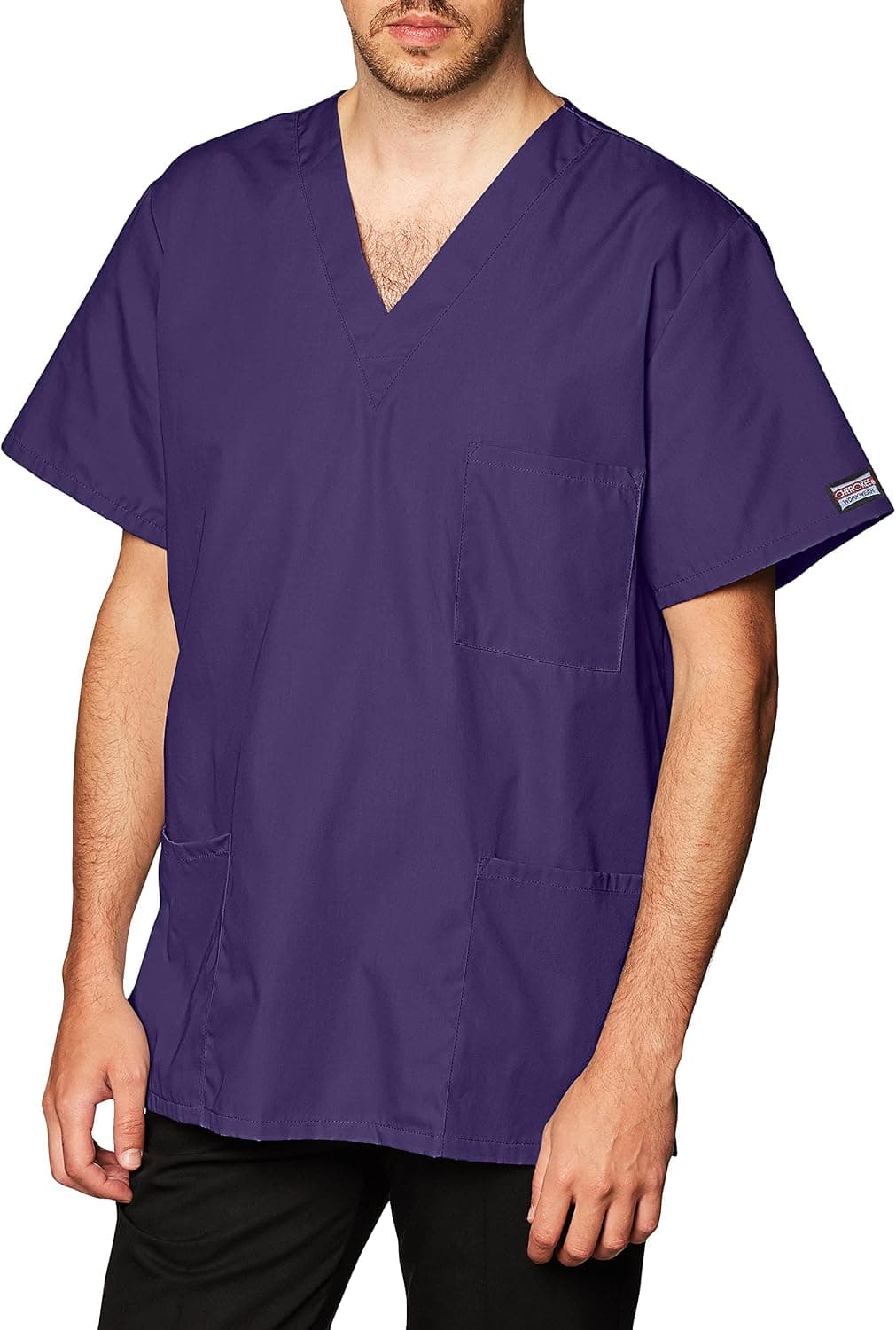 Cherokee Women and Men V-Neck Scrub Top with 3 Pockets 4876
