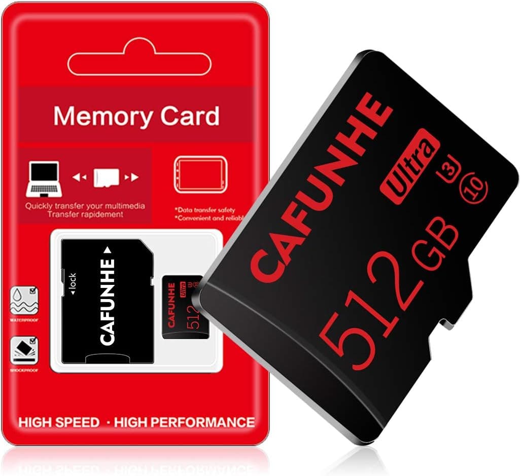 Micro SD Card with SD Card Adapter Class 10 High Speed 512GB Memory Card for Smartphone Computer,Game Console, Dash Cam Camera TF Card 512GB