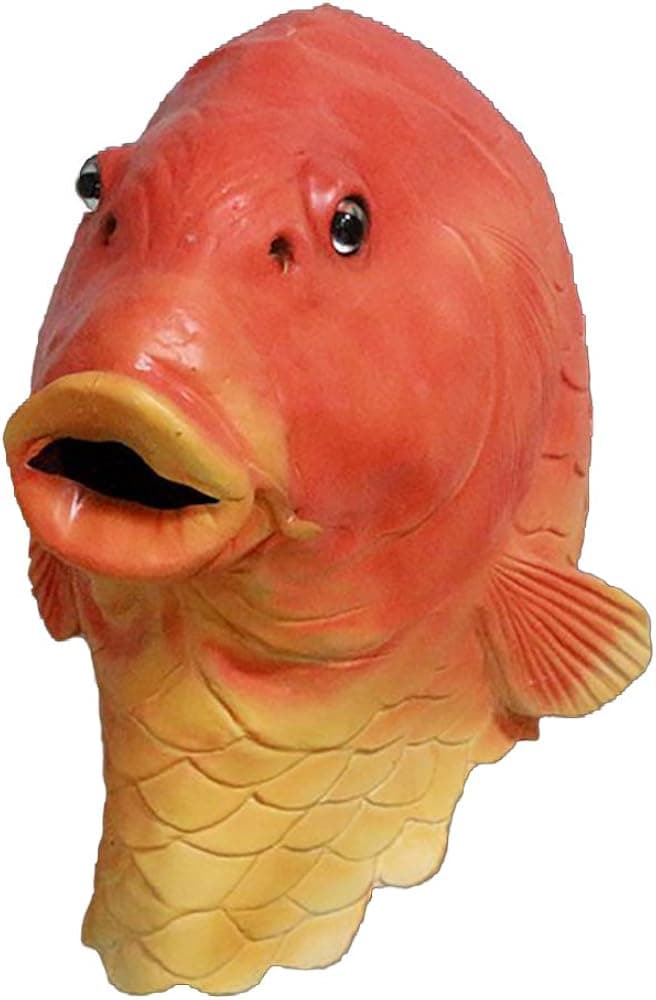 Party Funny Animal Latex Halloween Mask Birthday Party Cosplay Full Head … (Red Fish)