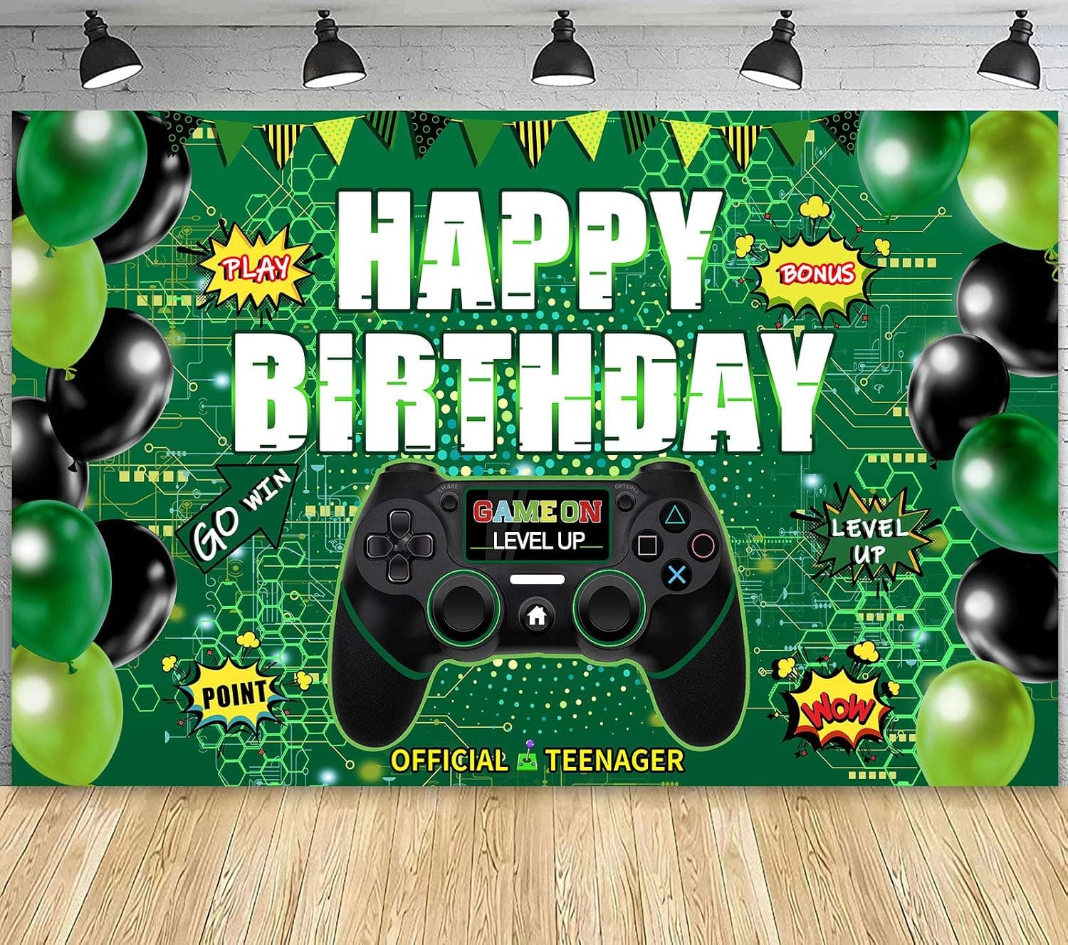 Video Game Party Supplies Happy Birthday Gaming Banner Game on Birthday Party Backdrop, Welcome Sign Pixelated Video Game Backdrop Games Sign for Video Game Wall Decoration Photo Props Tablecloth(70.8 x 43.3 inch)