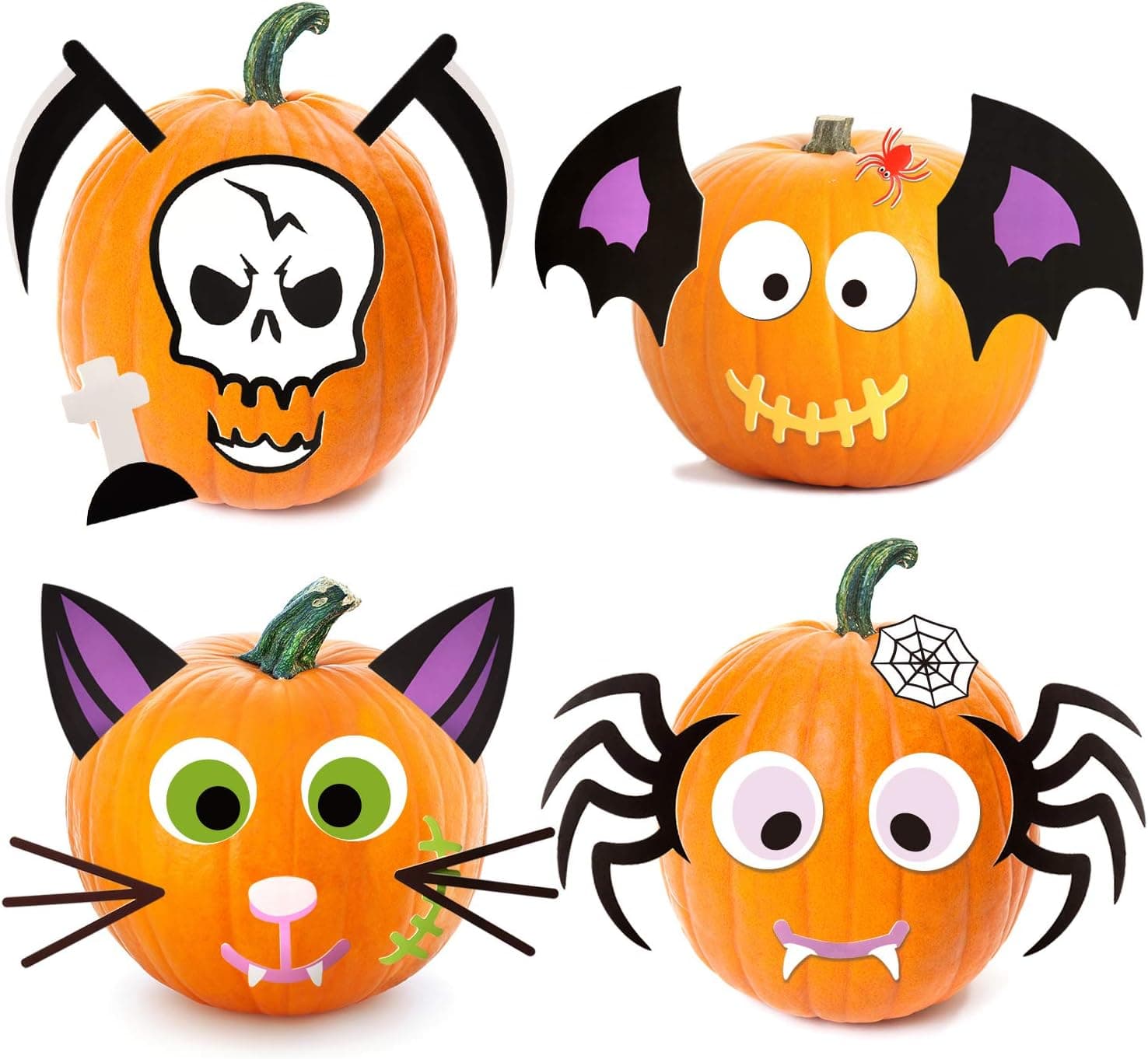 Joyjoz Halloween Pumpkin Decorating, 26pcs Foam Pumpkin Stickers Craft Kit for Halloween Party Decoration Cute Halloween Decor, Gifts and Crafts for Kids