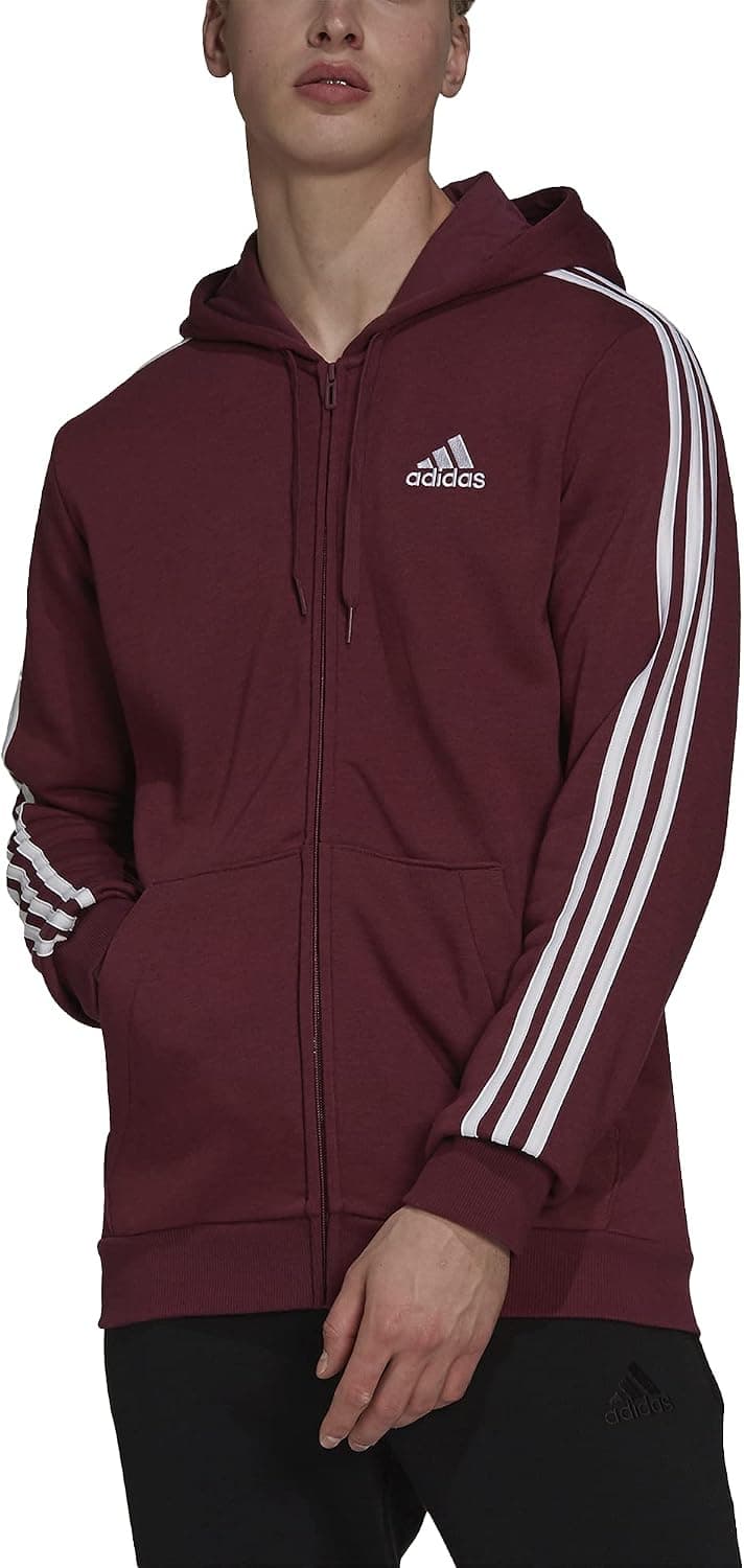 adidas Men's Essentials Fleece 3-Stripes Full-Zip Hoodie
