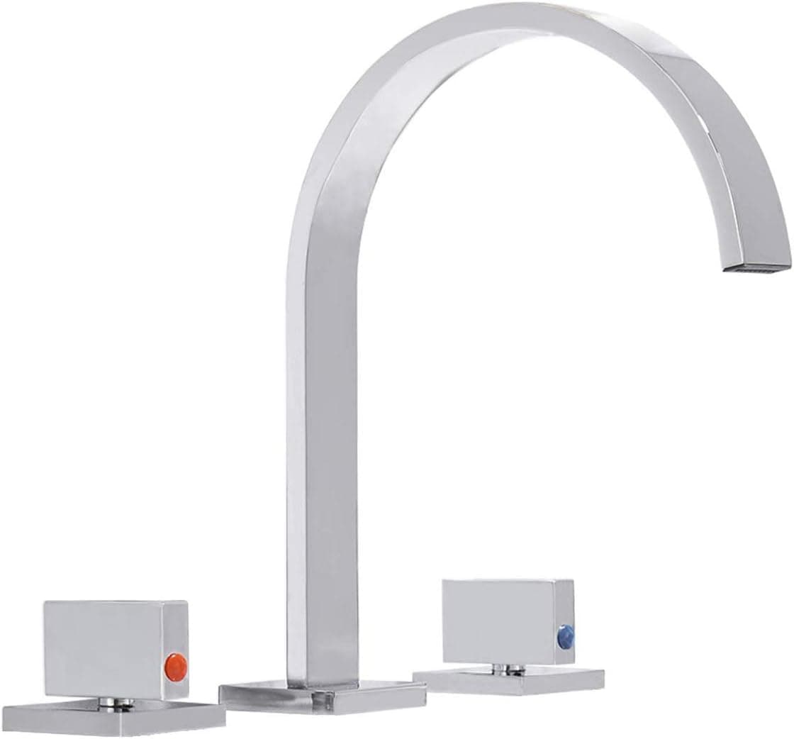Era Chrome 8-16 Inch Widespread Bathroom Sink Faucet Waterfall Lavatory Deck Mount 3 Holes Two Handles Faucets Basin Mixer Tap Commercial