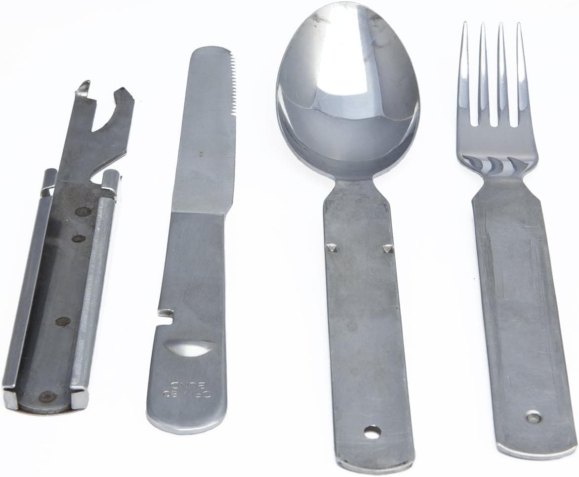 German Military Used Mess Kit Flatware - Nesting