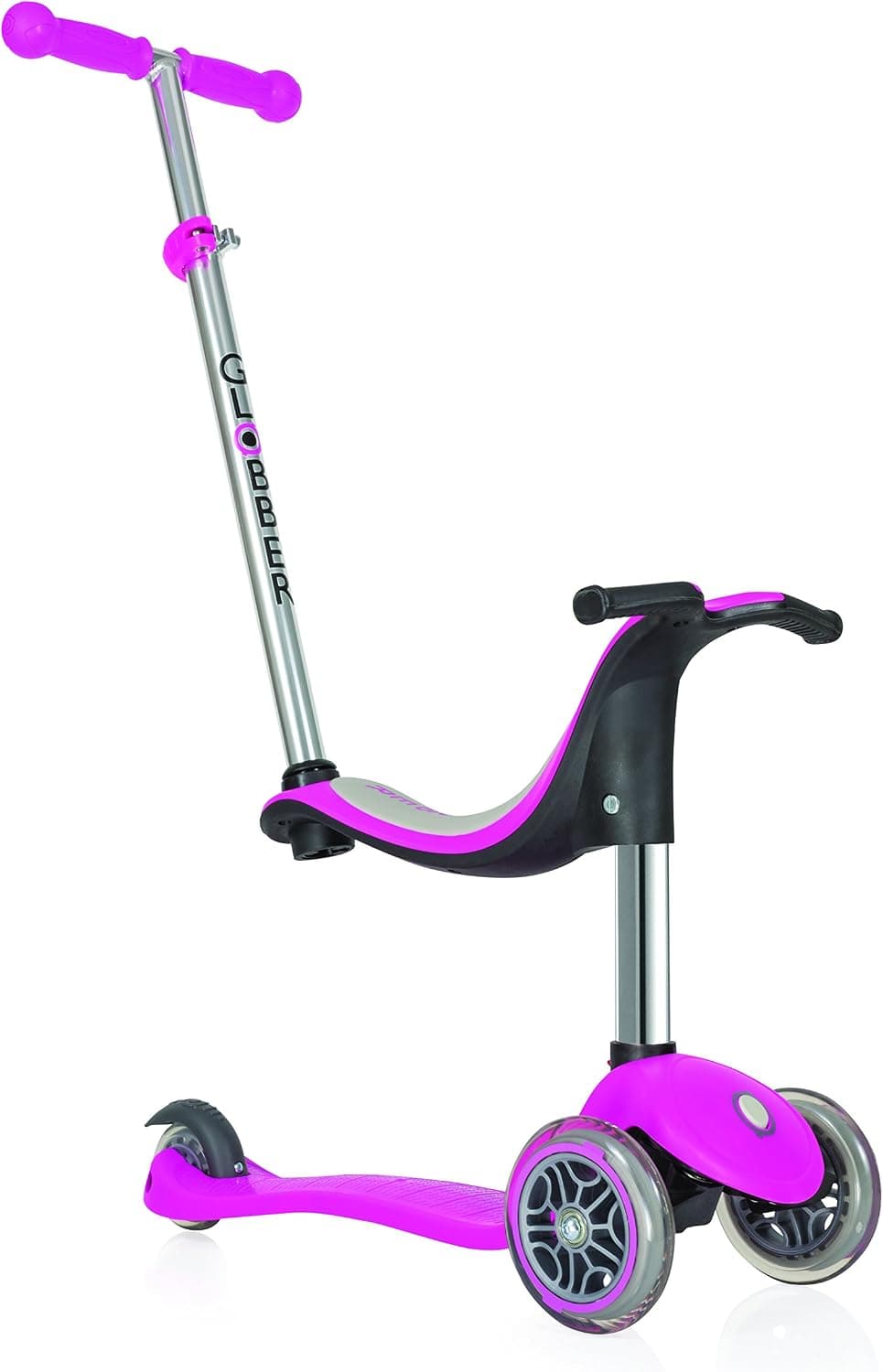 Globber Go Up Sporty 3 in 1 Kick Scooter for Kids and Toddlers | 3 Mode Ride On Scooter for Ages 15 Months to 3+ | Adjustable Outdoor Ride on Toy for Toddlers