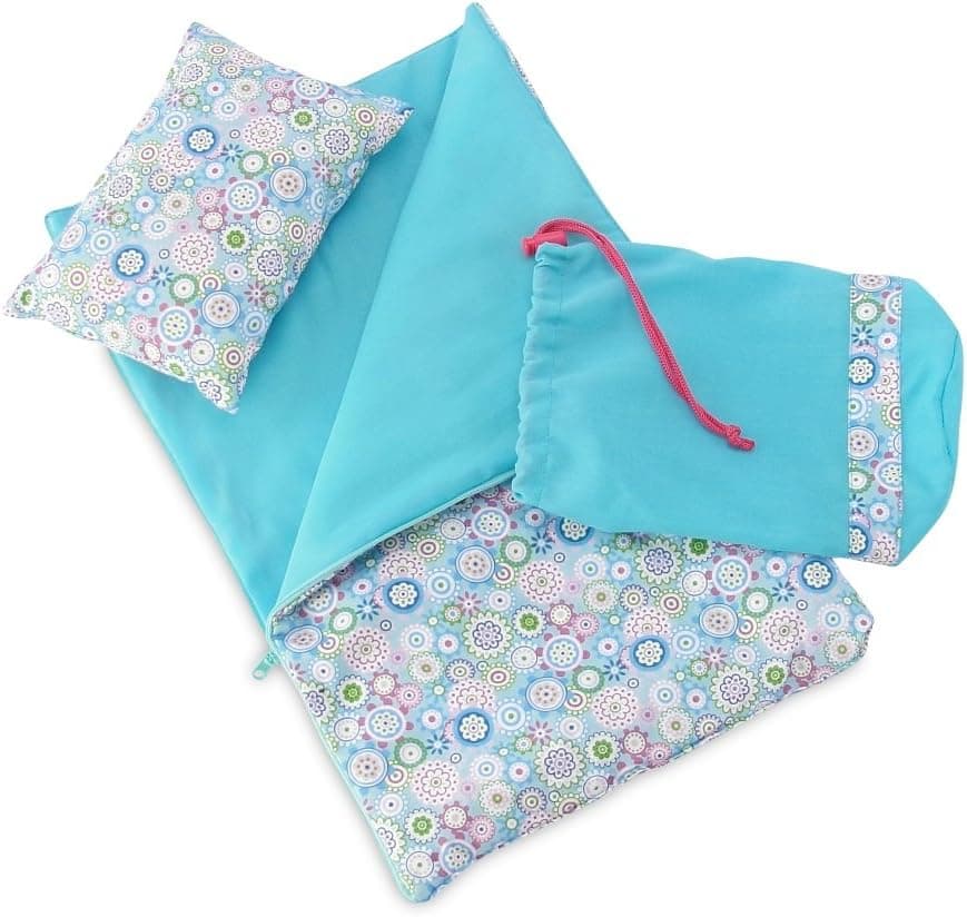 Emily Rose 18 Inch Doll Bedding Slumber Bed Accessories | 3 PC Colorful Flower Print 18" Doll Sleeping Bag with Accessory Case | Compatible with 18-in American Girl Dolls