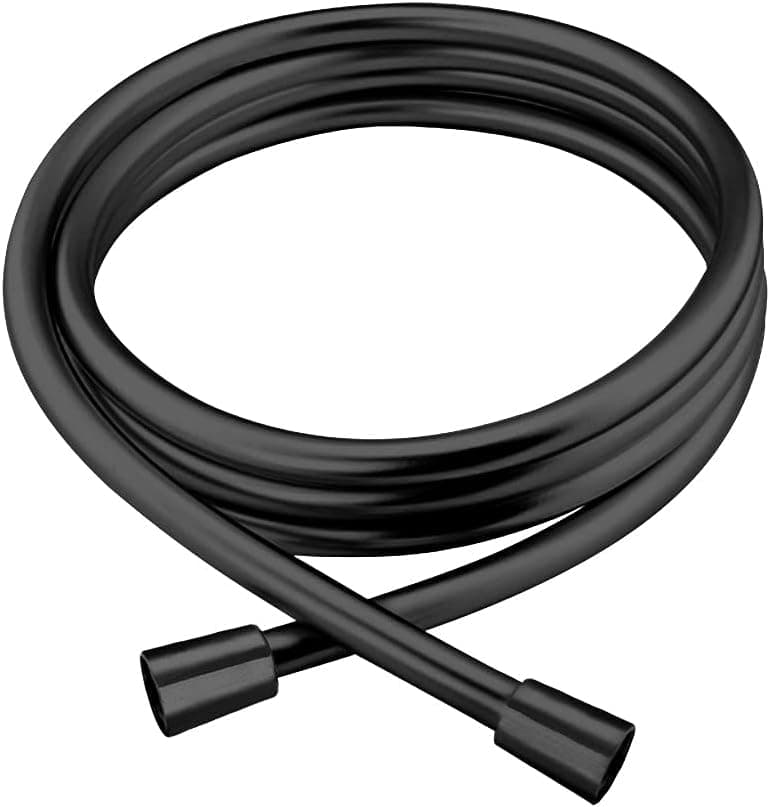 Luxsego Replacement Shower Hose, 59 Inches Explosion-Proof Shower Hose, Non-Toxic PVC Hose with Brass Connectors for Handheld Showerhead - Matte Black Smooth Surface