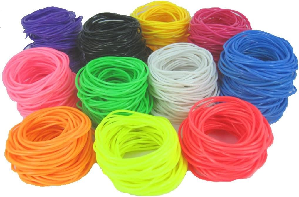 16pcs Lot Gummy Bands Bracelets Shag Rubber Gummies 11 Colors Choice By Catalina (Black)