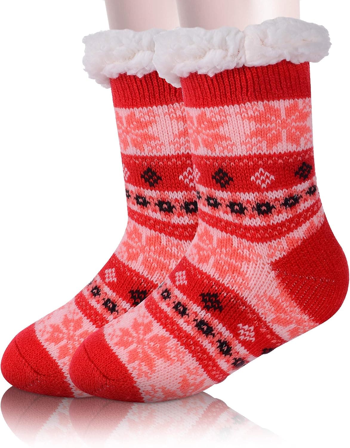 Sandsuced Kids Fuzzy Slipper Socks Girls Boys Plush Fluffy Fleece Lined Warm Sherpa Winter Cozy Child Socks