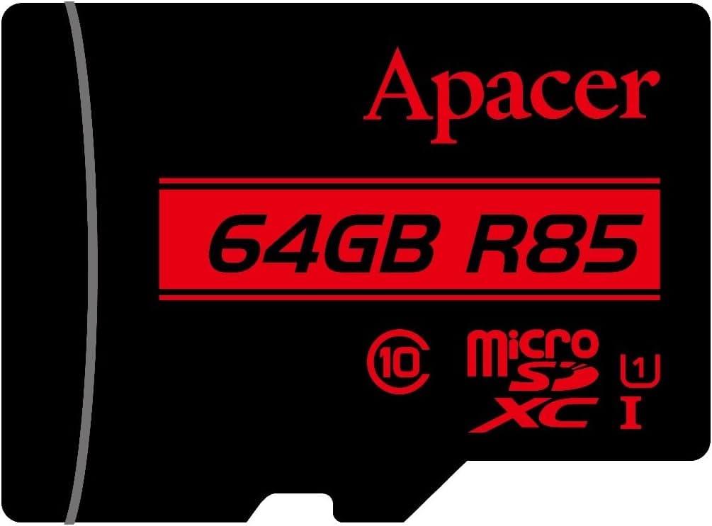 Micro SD Card Apacer 64GB UHS-I U1 Class 10 SDXC Memory Card with Adapter , R85 Mb/s