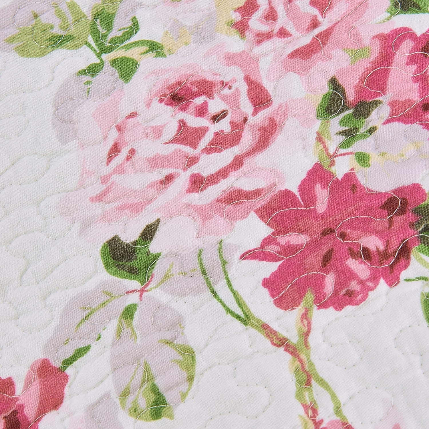 Country Style Rose 3 Piece Cotton Bedspreads Quilts Set King Size