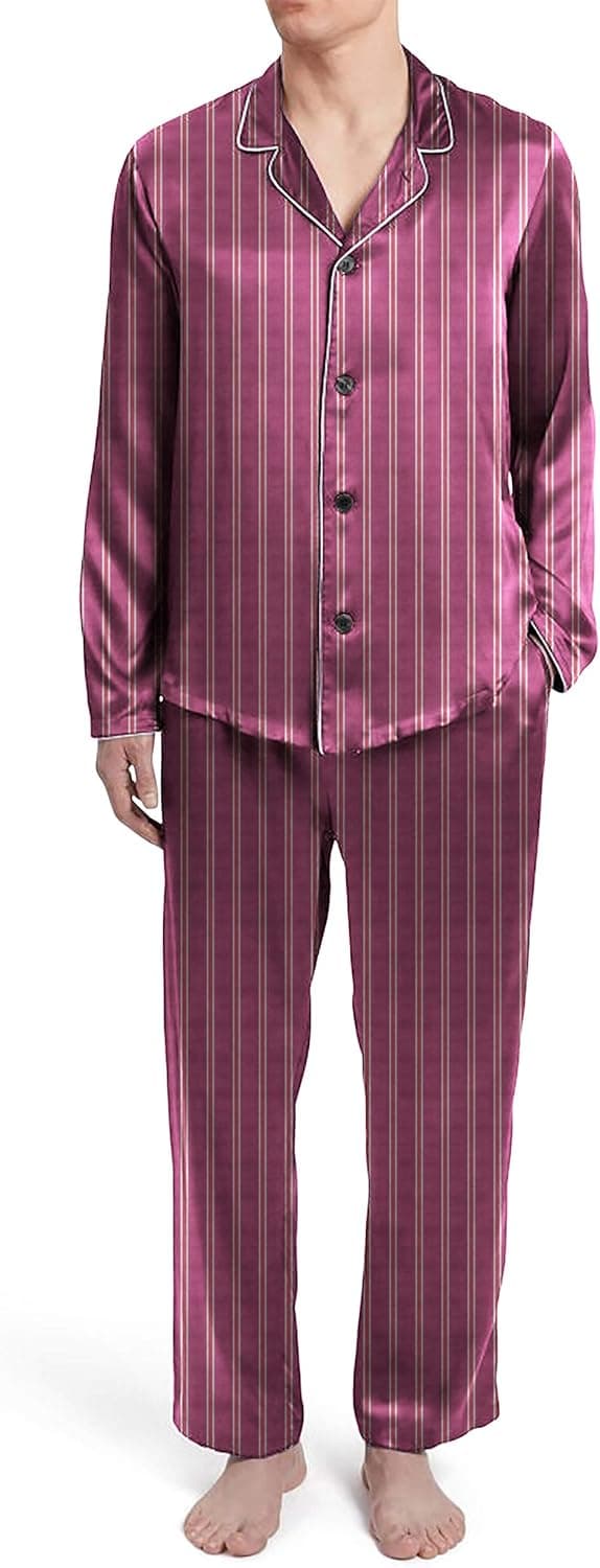 Regency New York Mens Silky Satin Pajama Set