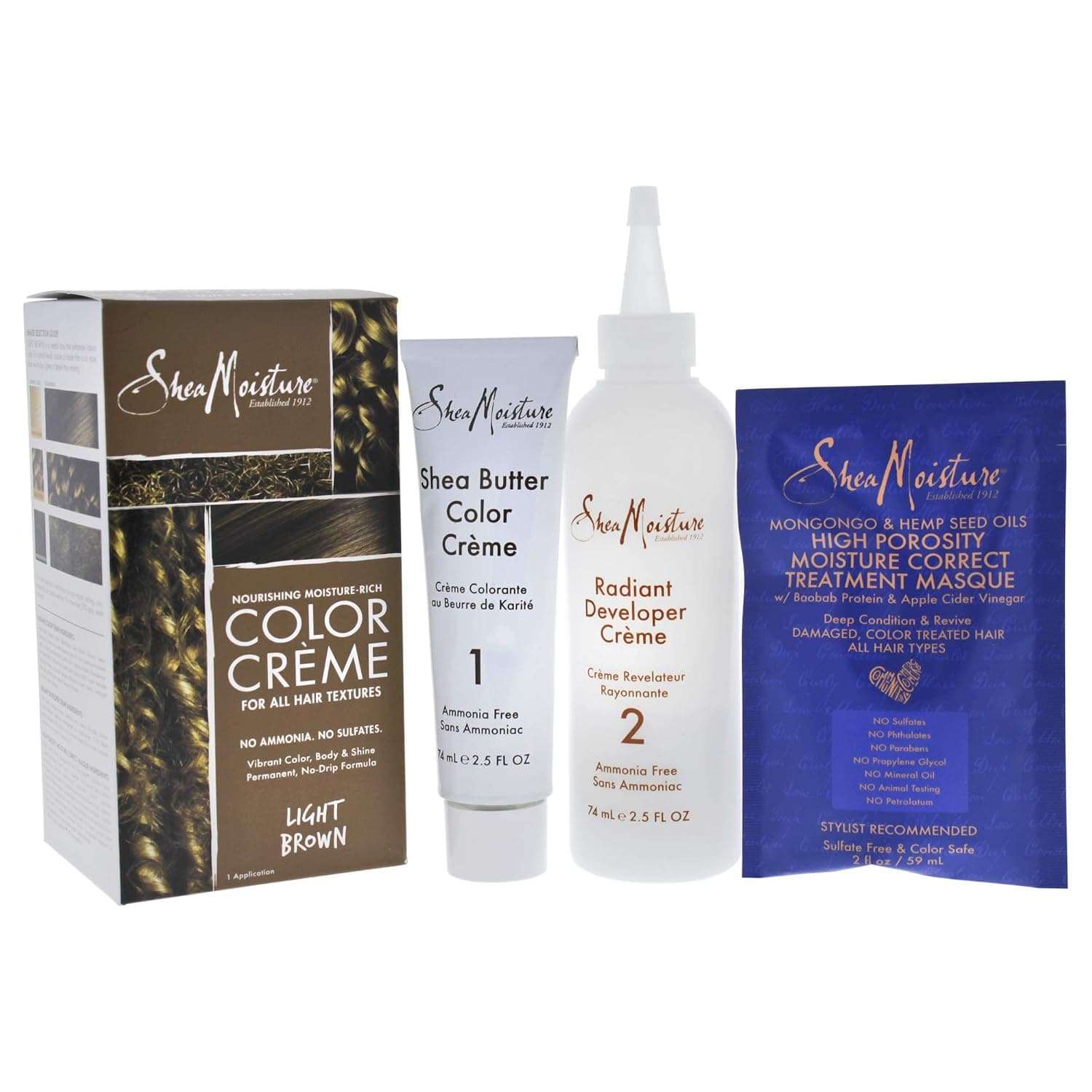 Shea Moisture Nourishing Hair Color Kit, Light Browm